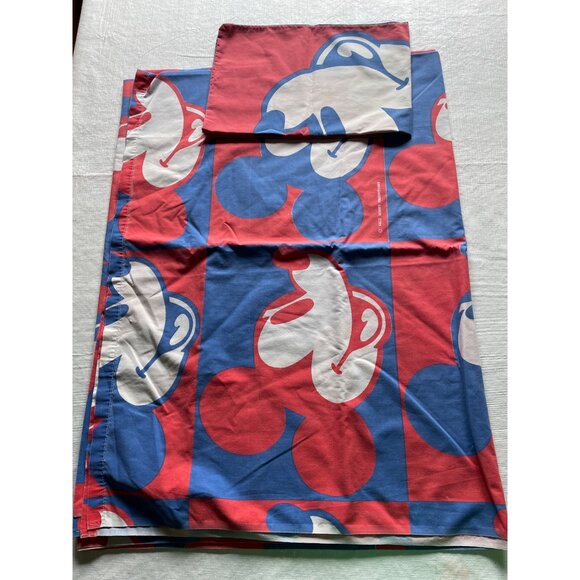 Vintage Mickey Mouse Twin Flat Sheet & Pillowcase Set - Picture 1 of 8